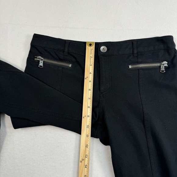 Dkny Jeans Straight Leg Pants Womens Size 12 Mid Rise Black Zipper Pockets - Picture 10 of 13